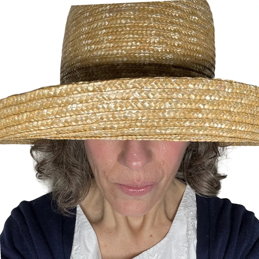 Coastal‎ Straw Sun Hat Wide Brim Wheatbraid Woven Giovannio OS